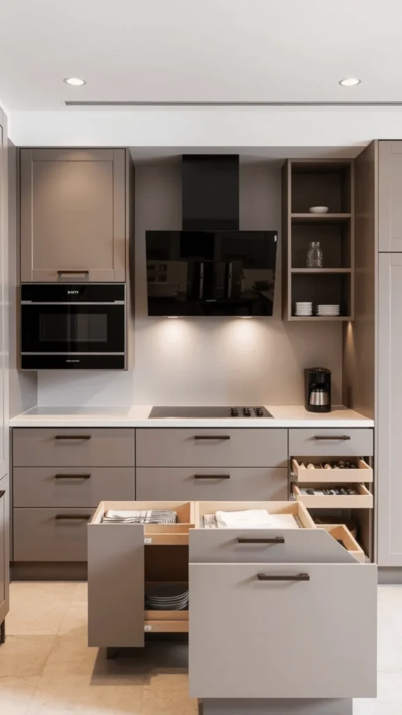 organic modern kitchen ideas concealed pull out bins integrated