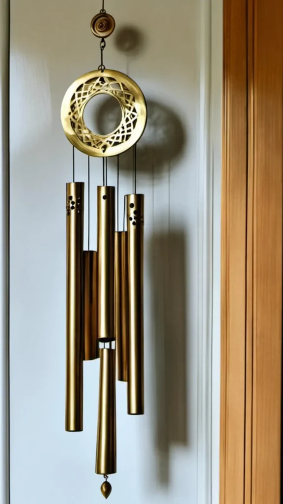 cozy entryway decor ideas wind chime door bell sound element