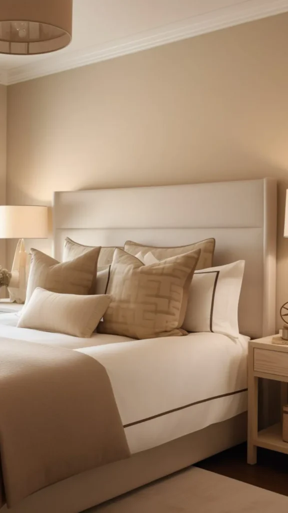 bedroom colour ideas gradient wall light deep neutral tones