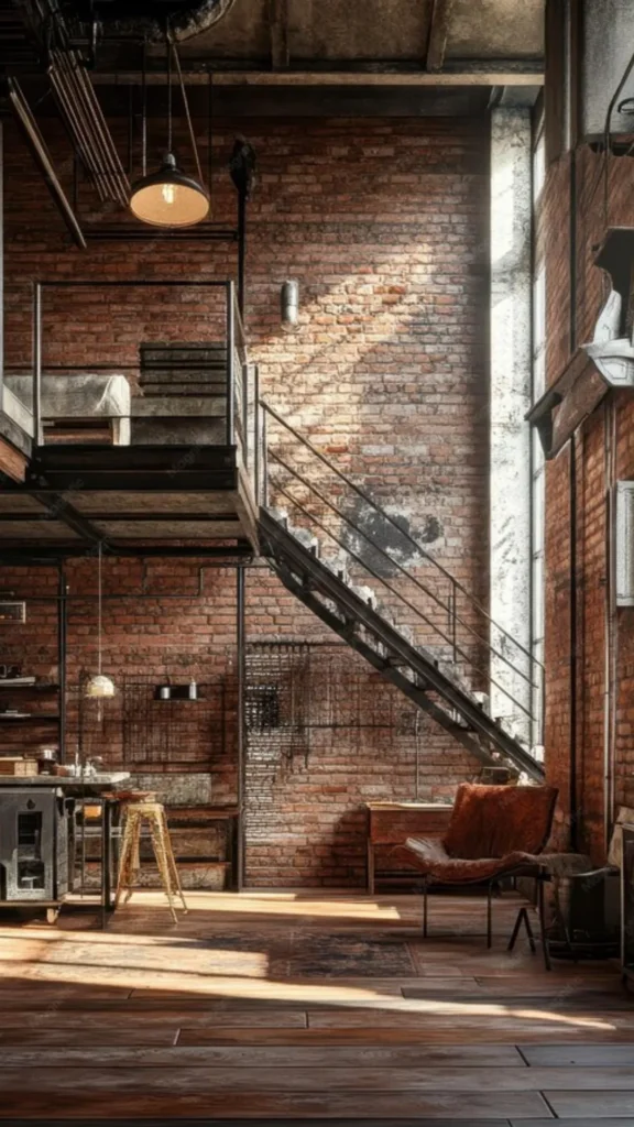 interior design styles explained industrial exposed brick metal concrete raw