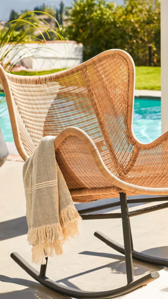 outdoor living space ideas outdoor reading corner comfortable chair quiet