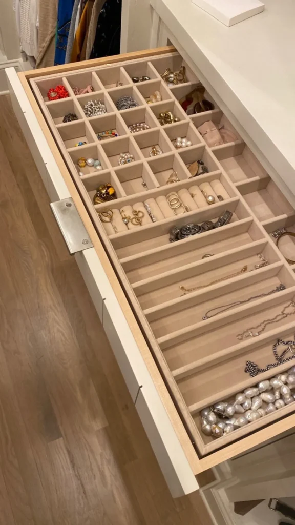 bedroom storage ideas jewelry drawer insert organizer velvet