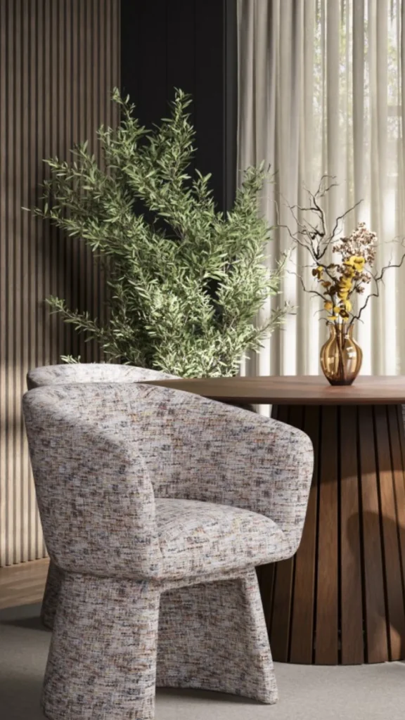 curved dining chair performance fabric family durable