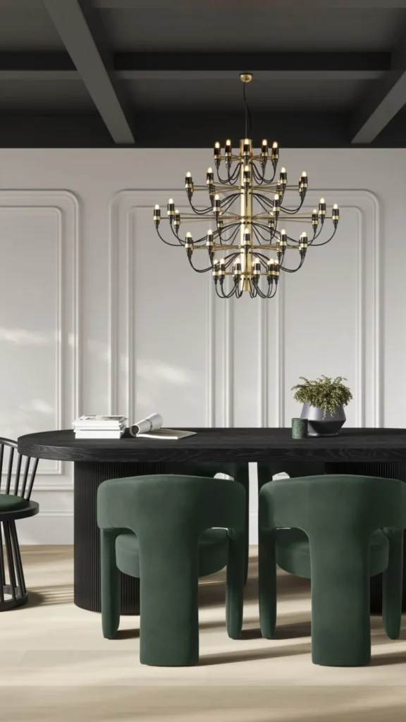 curved dining chair deep jewel tone velvet emerald sapphire