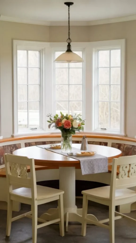 curved dining chair breakfast nook round table kitchen corner