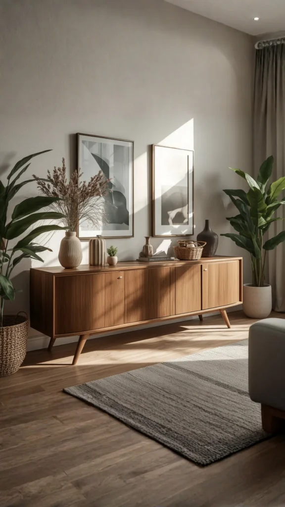 curved sideboard how to choose right size proportion scale living room guide 2026