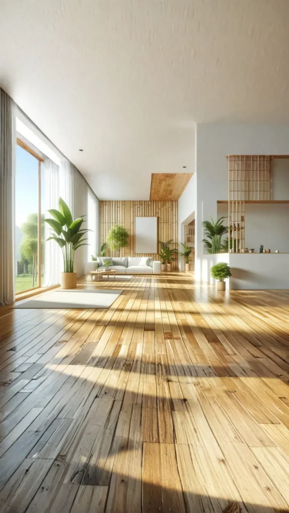 sustainable interior design natural organic materials solid wood stone linen rattan ceramic room