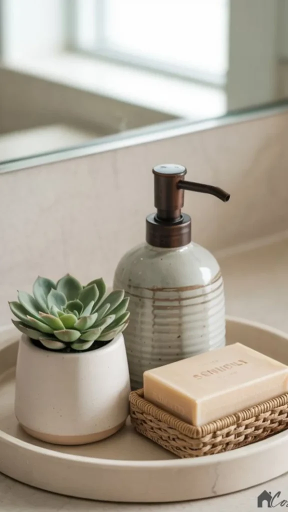 luxury bathroom on a budget vanity tray ritual ceramic styled