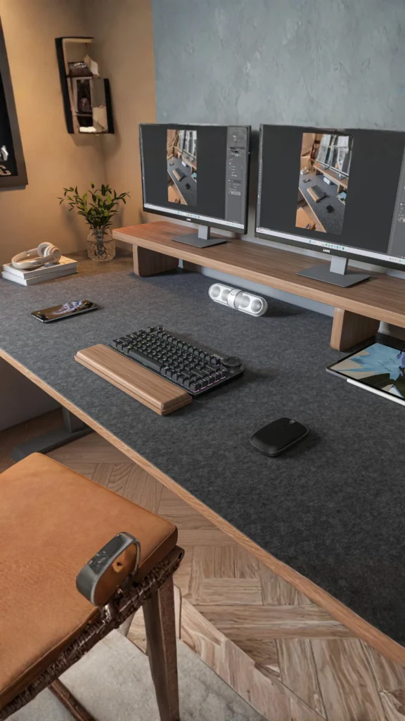 home office ideas desk pad leather felt protecting styling
