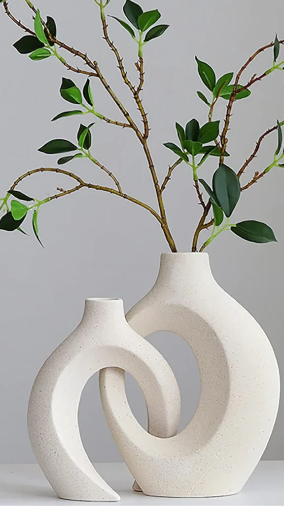 organic modern home decor ideas dried botanicals natural branch arrangements ceramic vessels 2026
