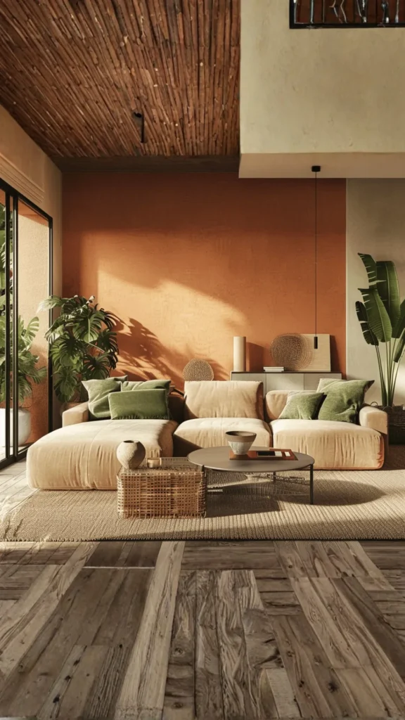 organic modern home decor ideas earthy nature-connected wall color warm sage oat terracotta 2026