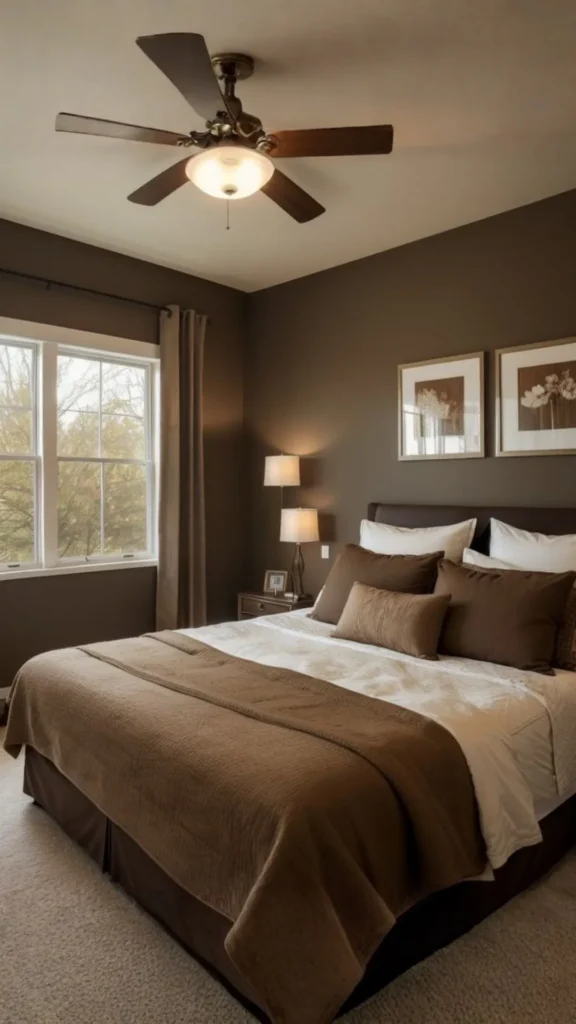 dark bedroom ideas warm chocolate brown walls deeply luxurious enveloping atmosphere 2026