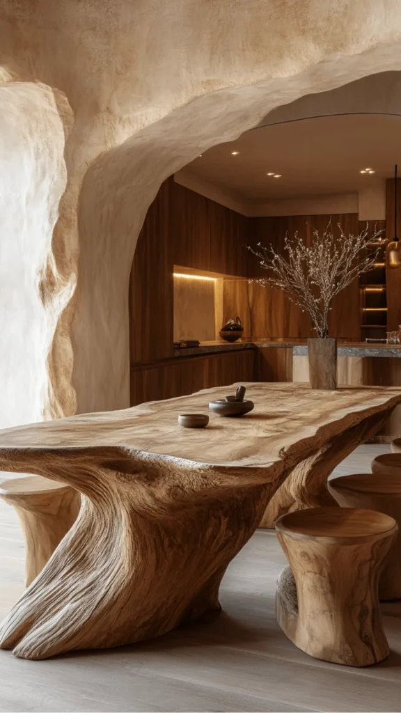 organic modern decor ideas negative space active decor element clear surfaces breathing room 2026