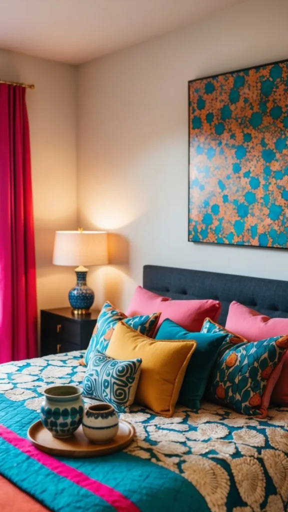 maximalist bedroom ideas curated collection objects ceramics books art displayed 2026