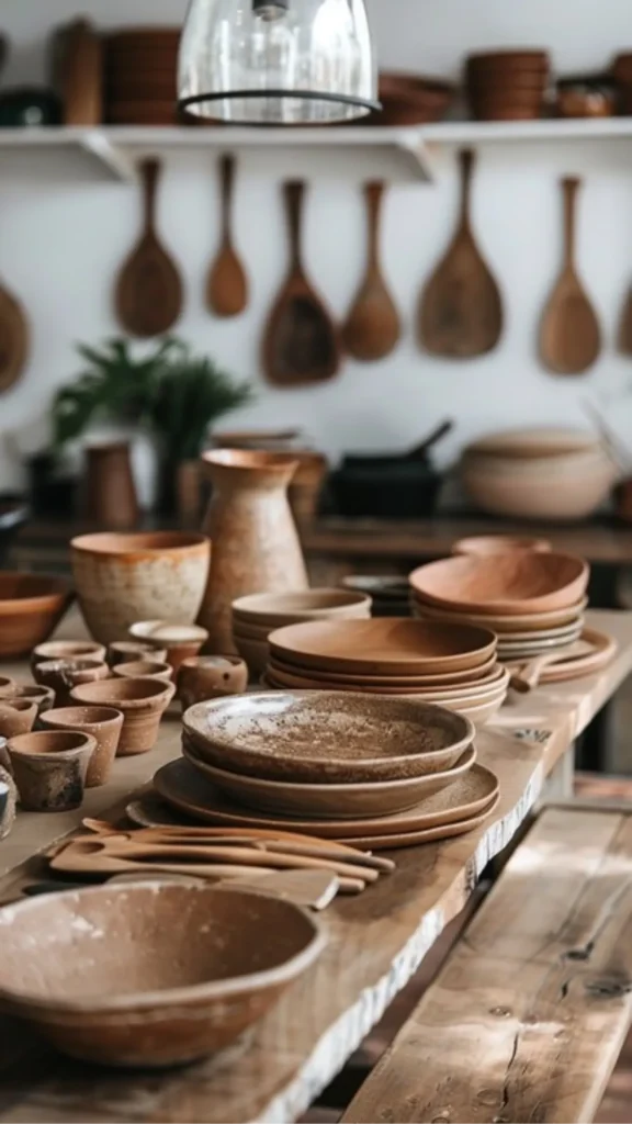 organic modern home decor ideas handmade ceramics every surface vases bowls trays earthy clay 2026