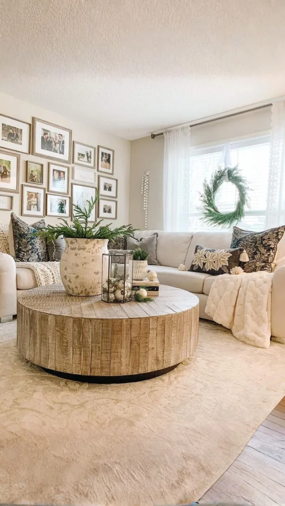 small living room ideas round coffee table improving flow visual space beautiful 2026