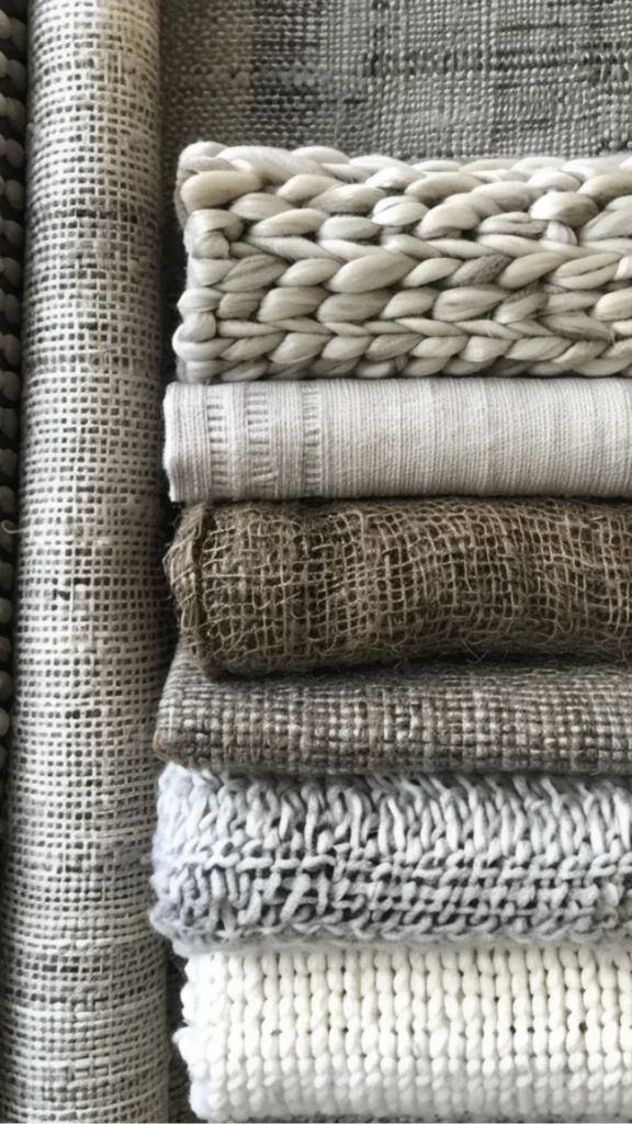 organic modern decor ideas layered linen wool textiles cushions throws curtains 2026