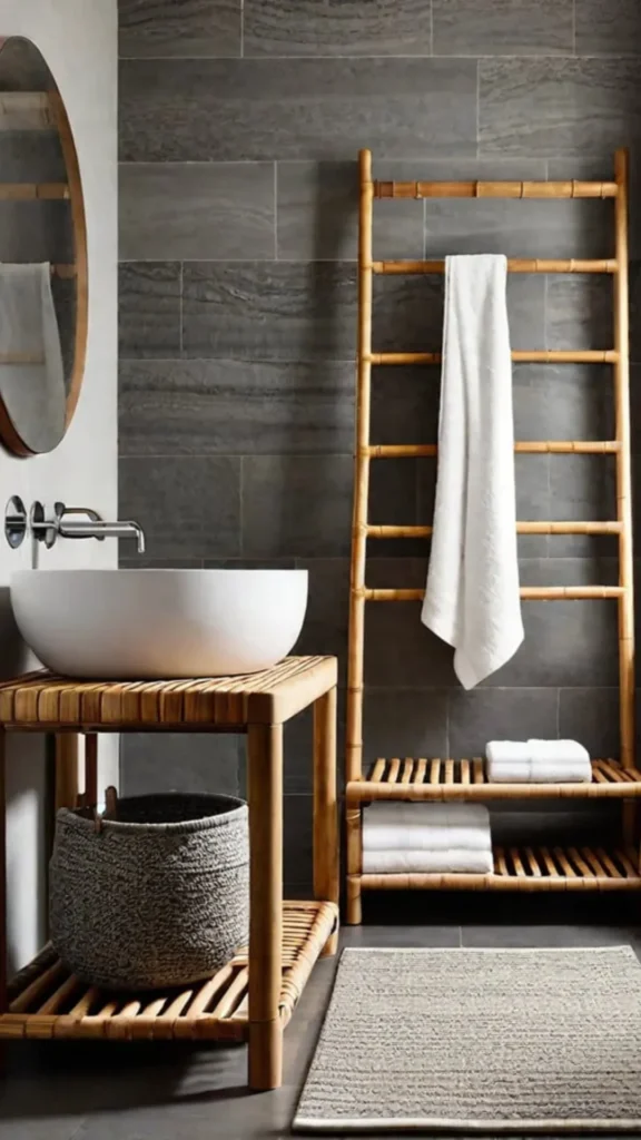 organic modern bathroom ideas warm linen towels natural textiles warmth beautiful 2026