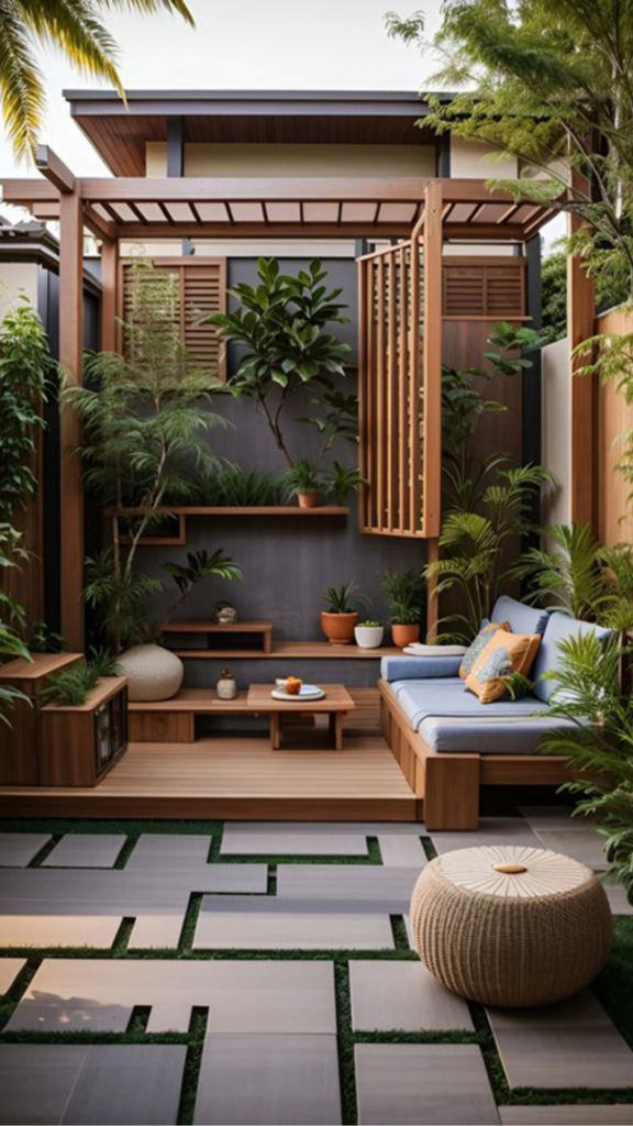 japandi outdoor space ideas one ceramic stone accent object perfectly placed beautiful 2026