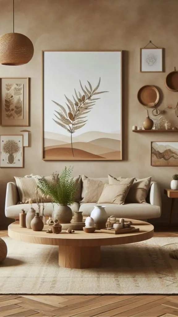 living room decor ideas 2026 natural organic materials throughout beautiful current