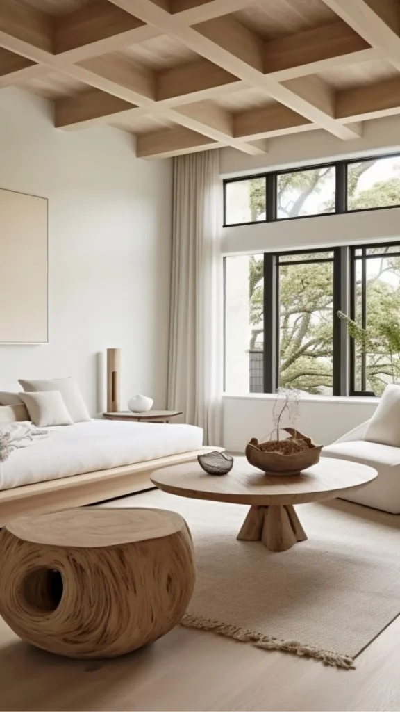 organic modern bedroom design warm wood natural stone flooring first decision beautiful 2026