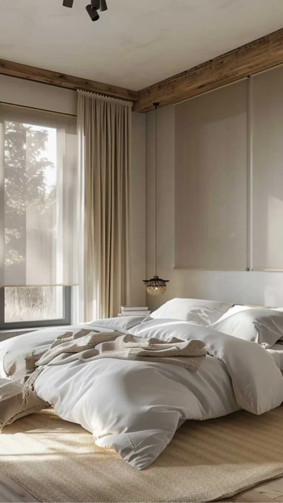 organic modern bedroom design window treatment managing light beautifully sheer linen warm 2026