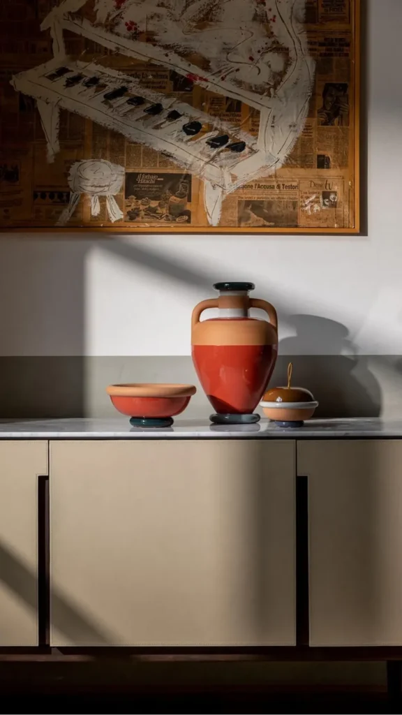 organic modern decor ideas handmade ceramics grouped odd numbers threes fives warm 2026