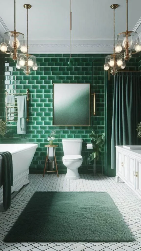 bathroom tile ideas bold colored emerald green terracotta personality beautiful 2026