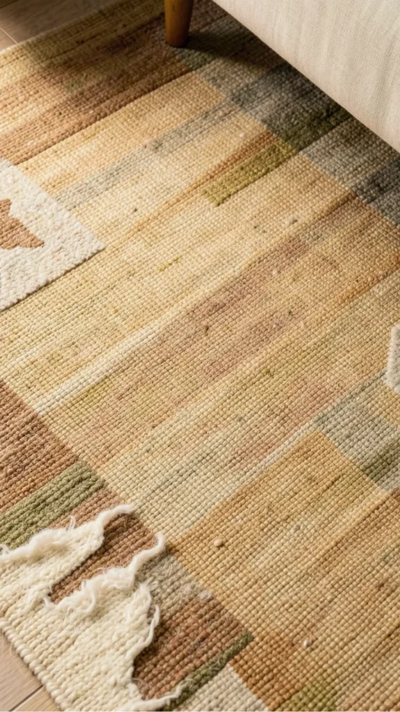 organic modern decor ideas generously sized natural jute rug anchoring seating arrangement 2026