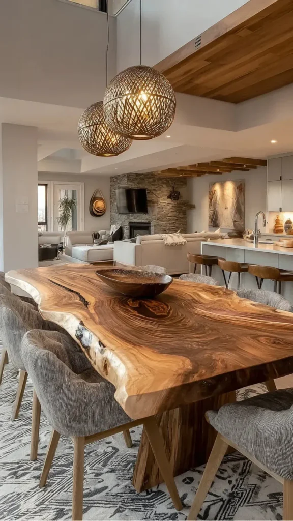 organic modern dining room ideas live edge wood table natural edge 2026
