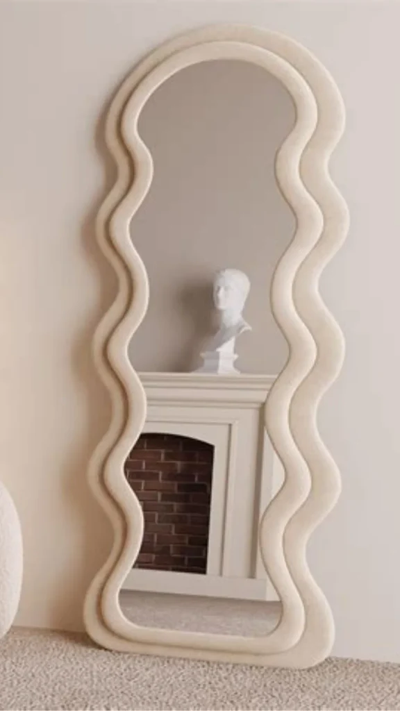 curved mirror ideas scalloped edge mirror wave shaped 2026