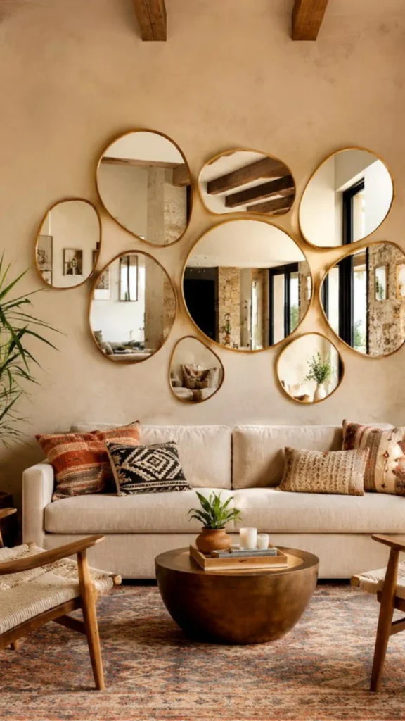 curved mirror ideas round mirrors clustered gallery wall 2026