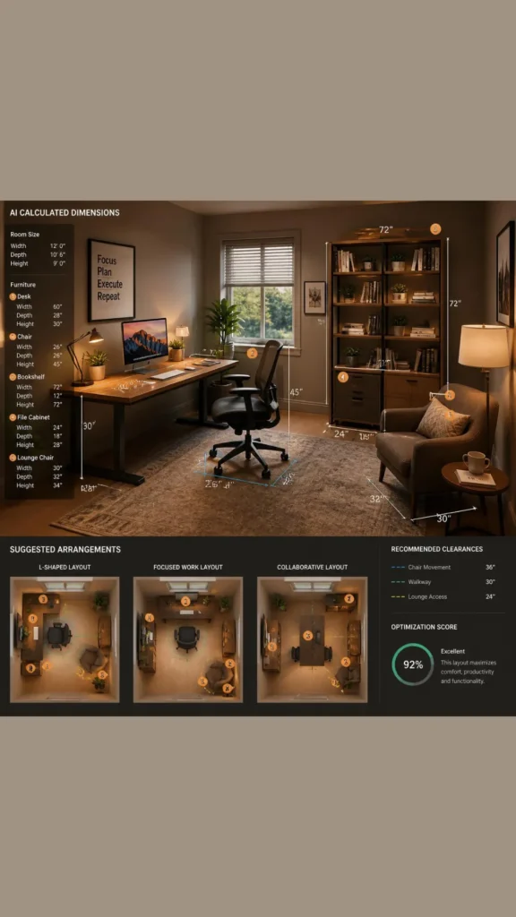 ai interior design ideas furniture dimensions specific room size 2026