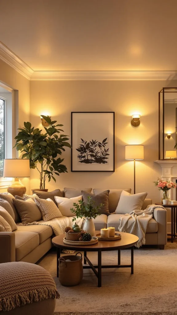 ai interior design ideas lighting placement warm temperature suggestion 2026