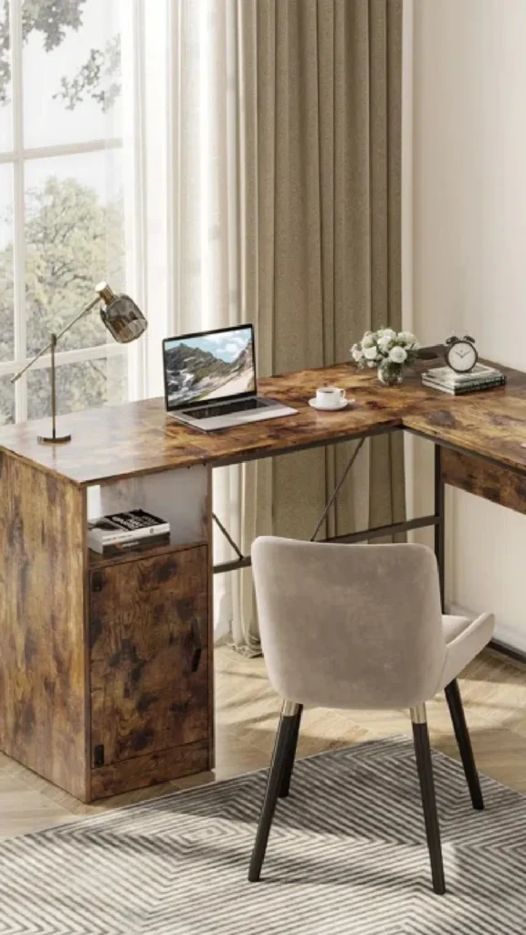 organic modern home office ideas curved organic desk silhouette corner 2026