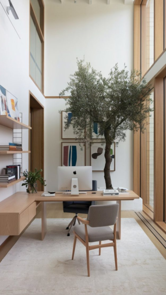 organic modern home office ideas reading corner separate desk 2026