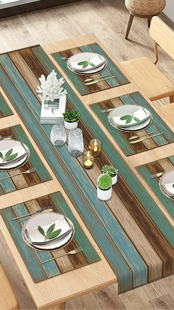 organic modern dining room ideas linen runner woven placemats layered 2026