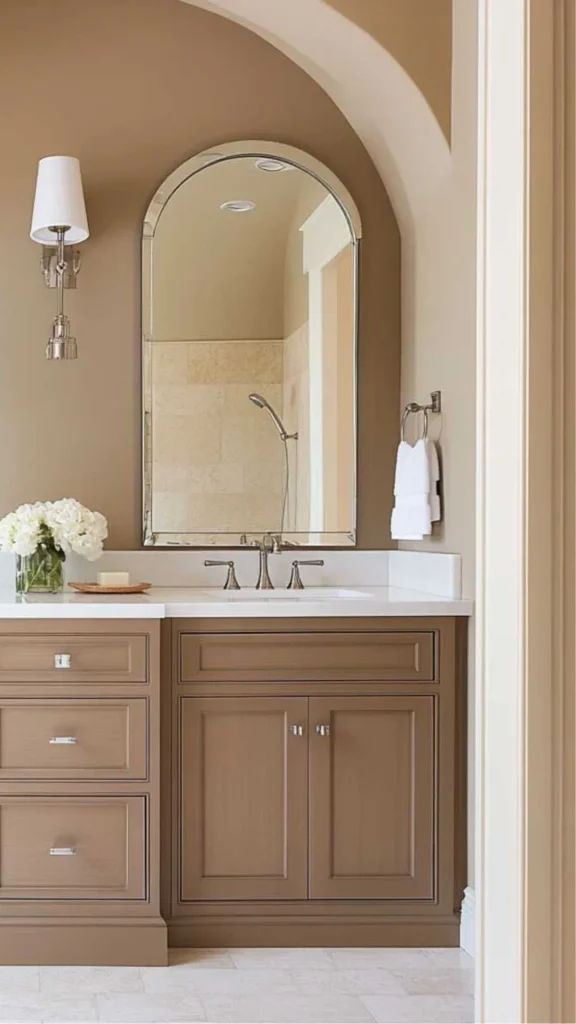 curved mirror ideas double arch mirror double sink vanity 2026