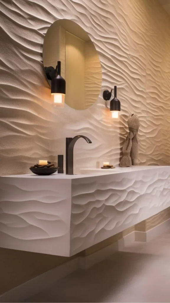 black accent wall ideas textured black plaster catching light 2026