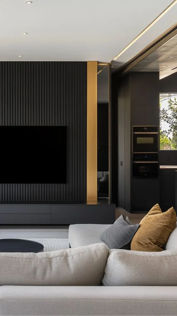 black accent wall ideas matte finish depth living room 2026